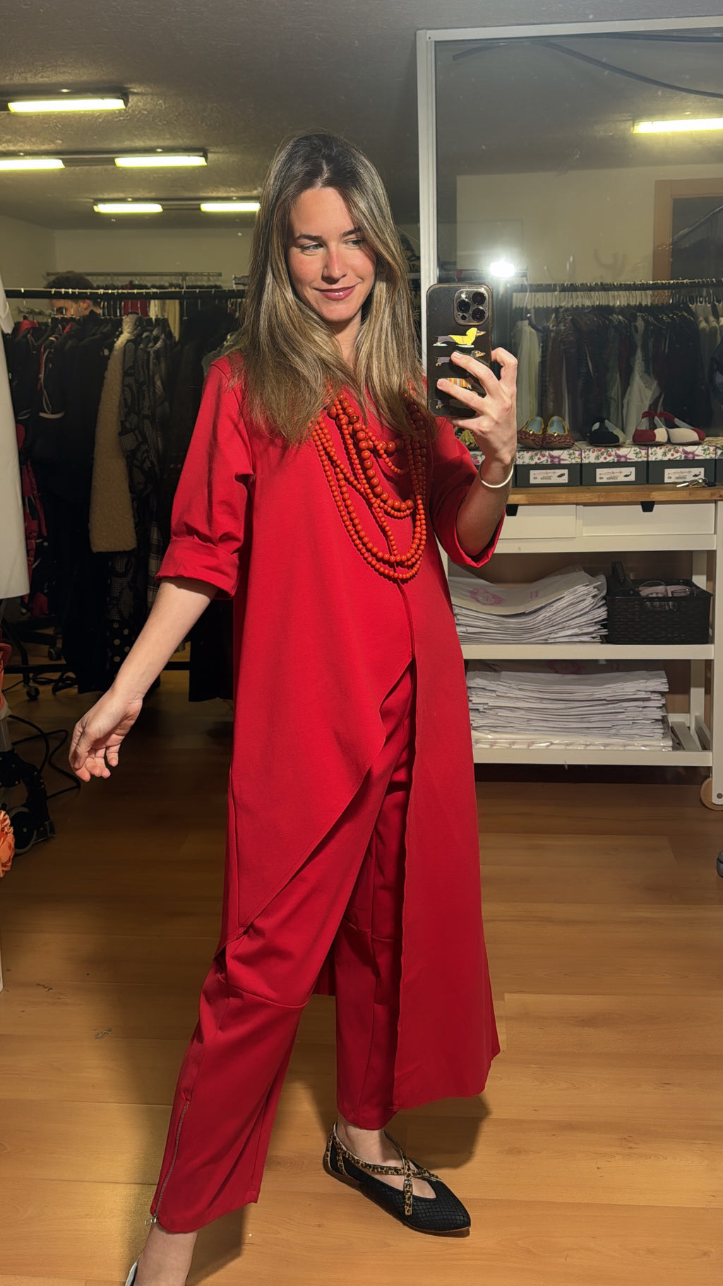 Camiseta larga irregular punto milano